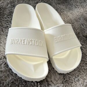 Birkenstock Cream Slide Sandals
